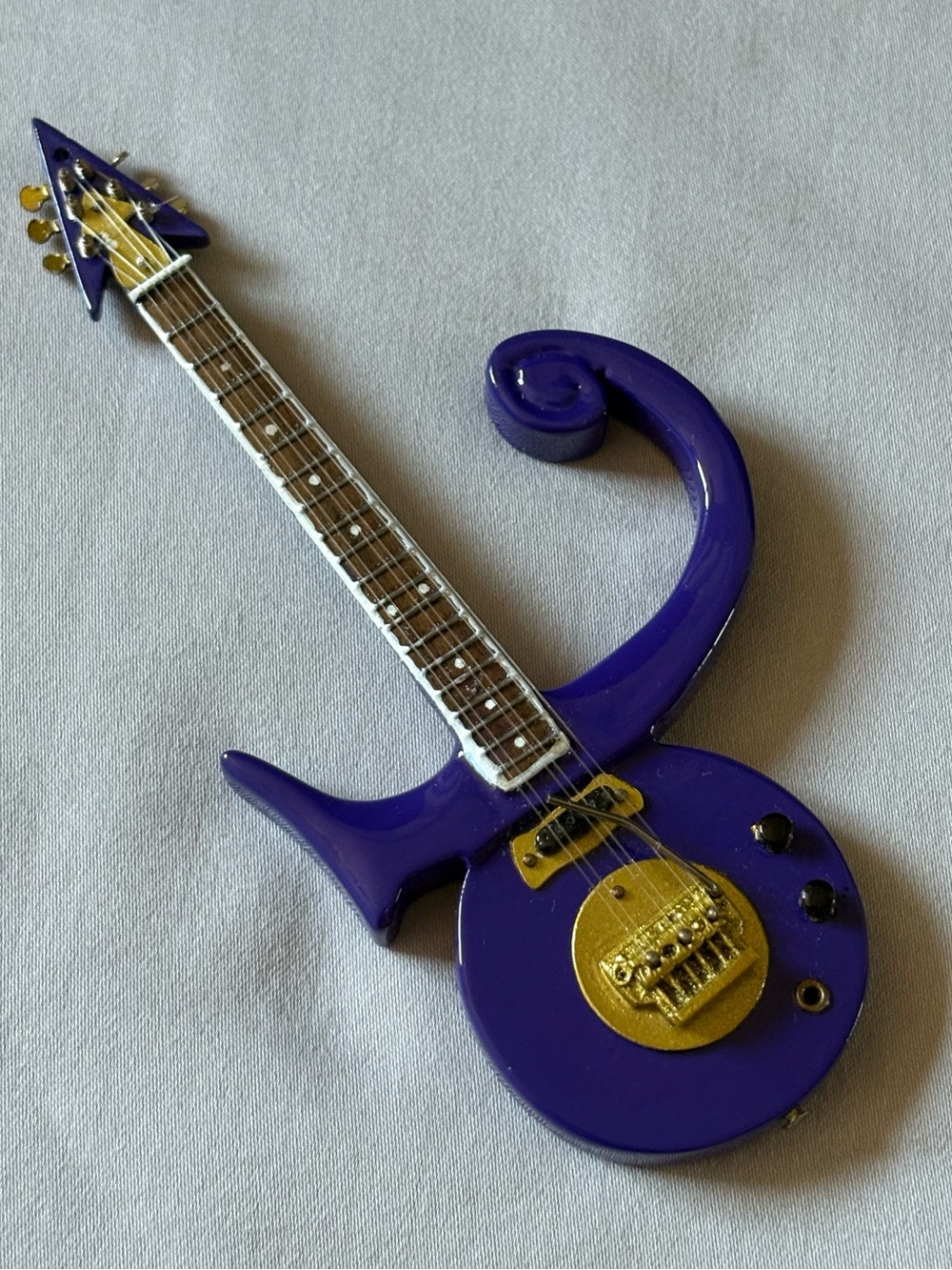 Prince Purple Love Symbol Miniature Guitar 6” Hanging Ornament Office Decor Gift